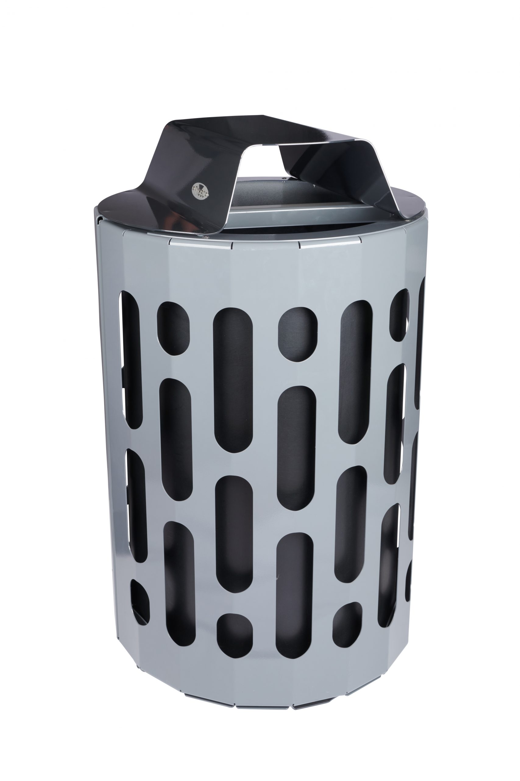 Witt Industries Mesh Steel Outdoor Trash Receptacle in Black Finish (W Name Plate/Blue)
