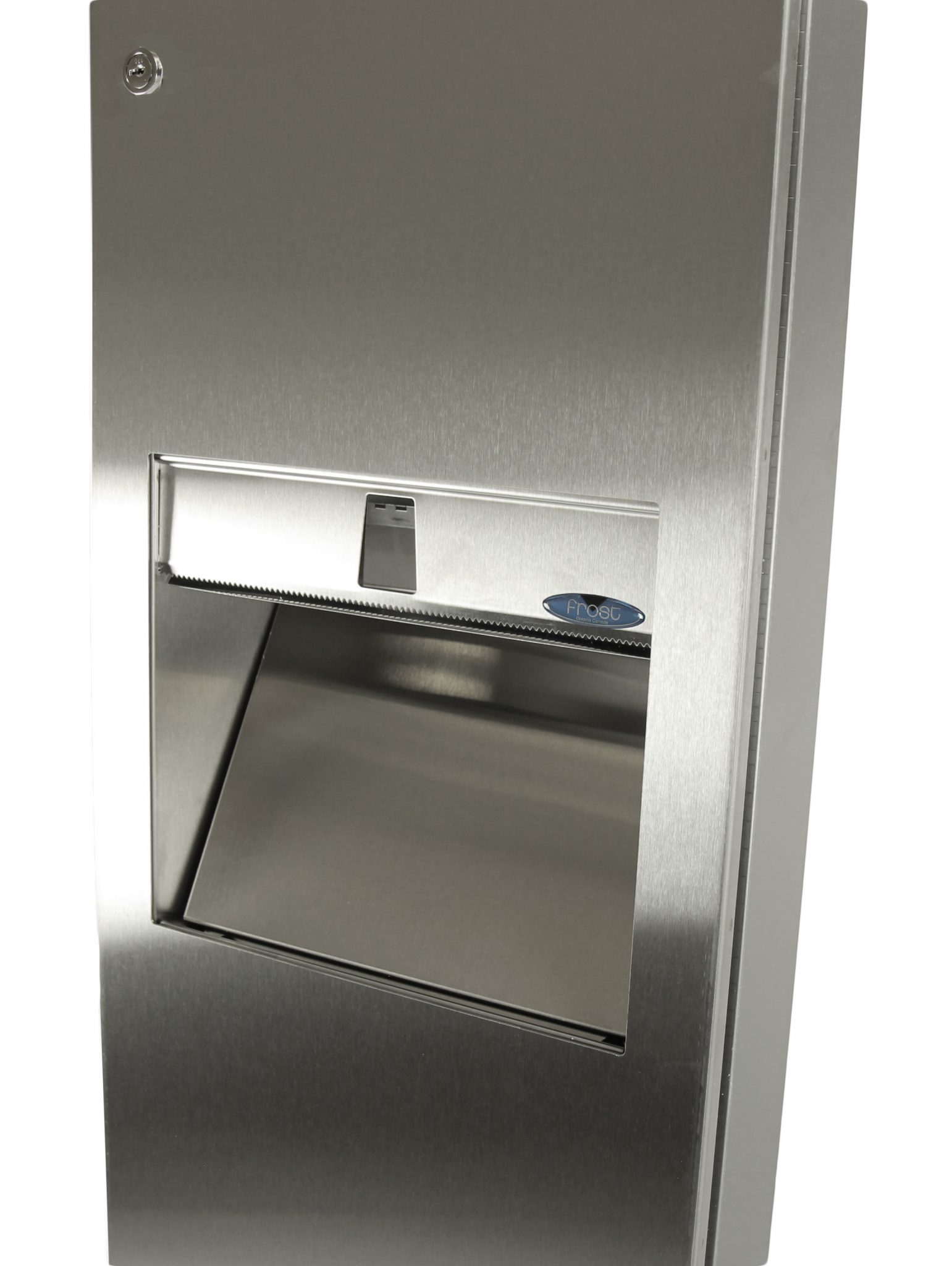 Stainless Steel Combination Dispenser Disposal Frost   Frost Code 400 A Paper Towel Dispenser And Disposal Dispenser Close View 1541x2048 