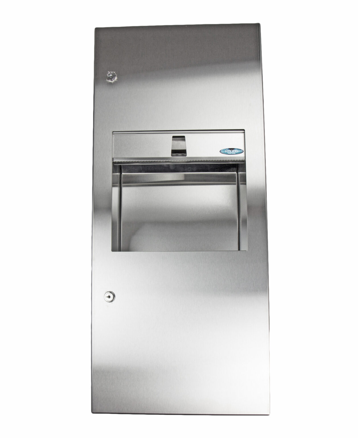 Stainless Steel Combination Dispenser Disposal Fixture Frost   Frost Code 415 A Compact Paper Towel Dispenser And Disposal Front View 1 1257x1536 